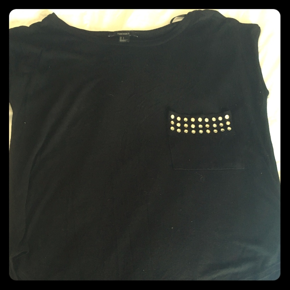 Black Forever 21 top with rhinestone pocket