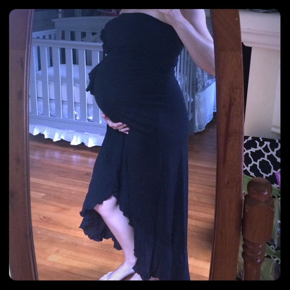 Maternity Strapless Black Dress