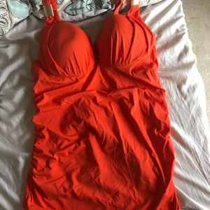 Tankini top with gold accents!