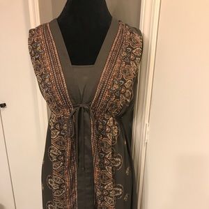 Merona brown slip dress w/ stitched detail