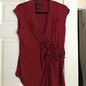 Maroon sleeveless shirt soft cotton deep maroon