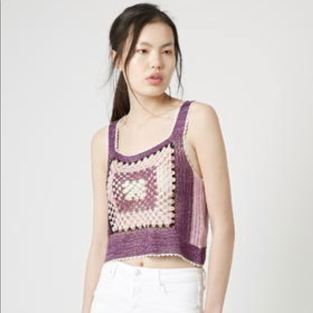 Metallic Chrochet Crop Top - Picture 3 of 4