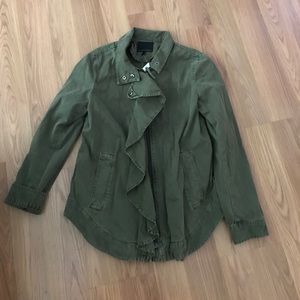 NWT Banana Republic ruffle front military jacket S