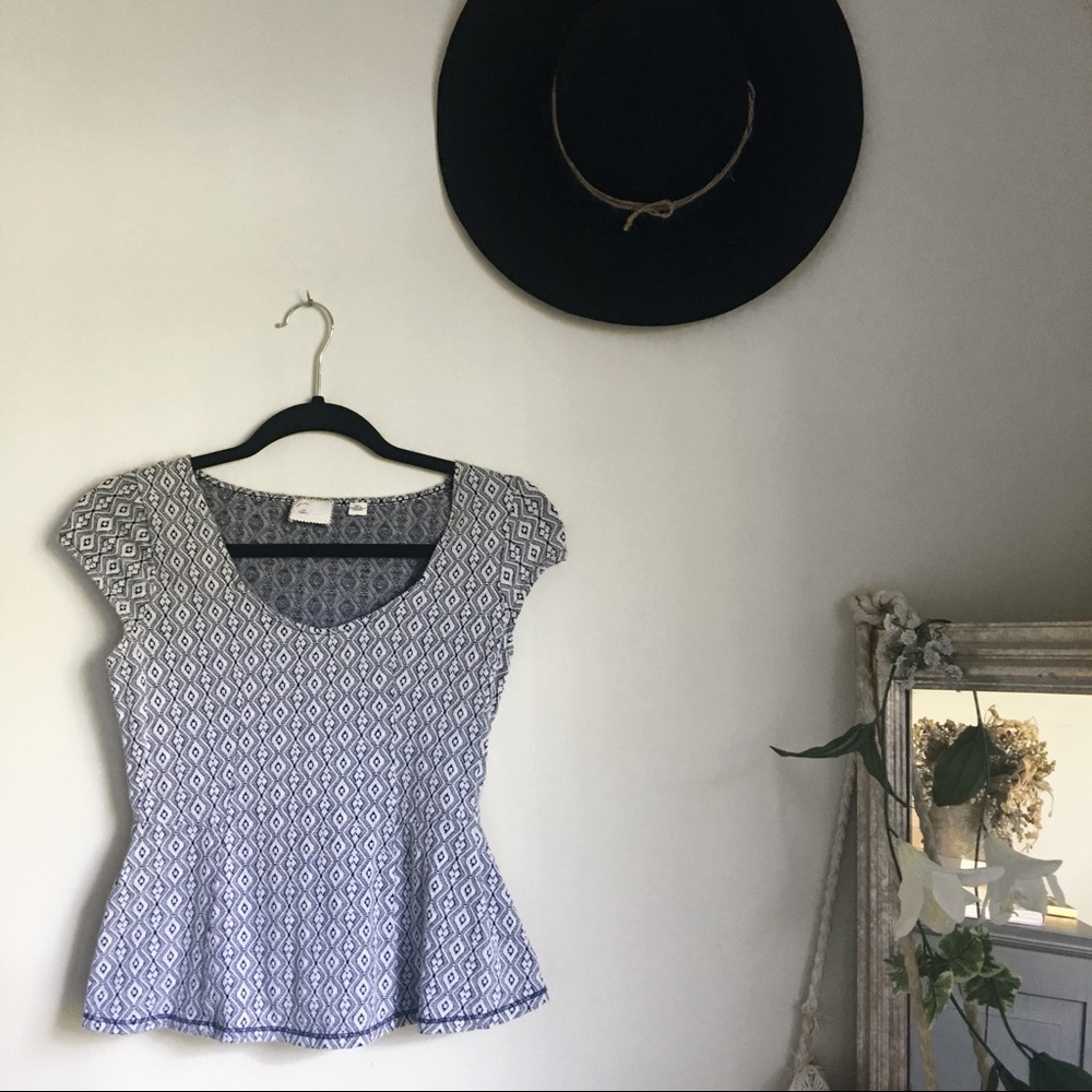 Anthropologie • Peplum Blouse • Grey • NWOT