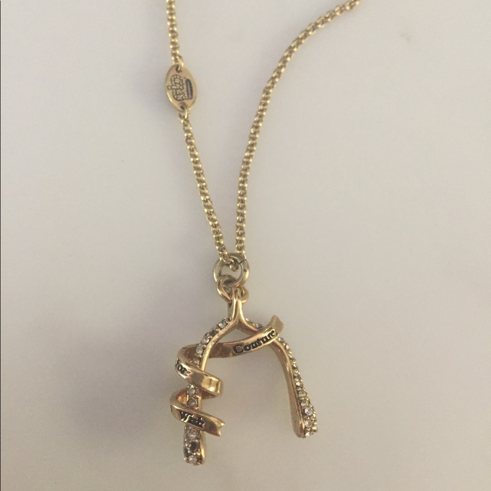 Juicy Couture Gold Wishbone Necklace