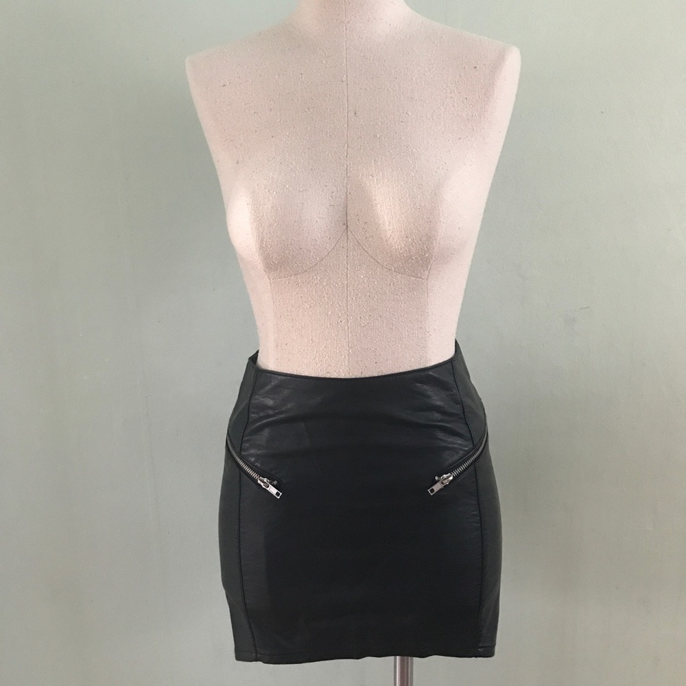Vegan leather mini skirt