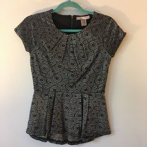 Black Lace Peplum Top