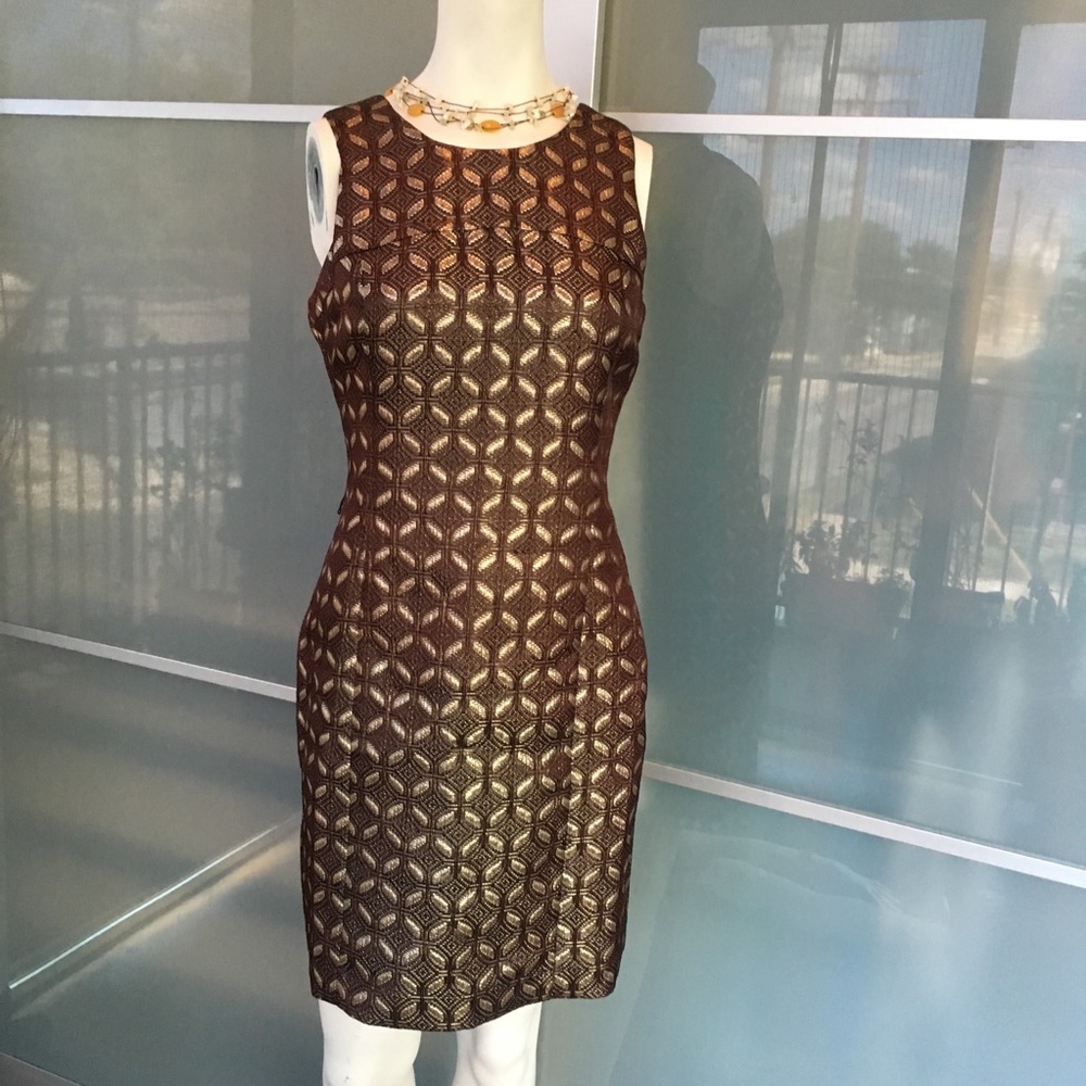 Michael Kors gold sheath dress