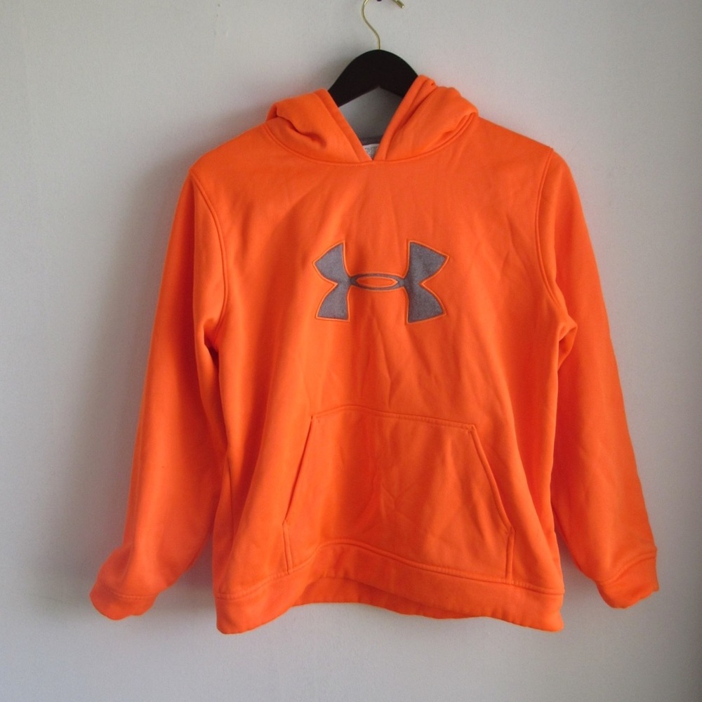 Under Armour Boys Youth Orange and Gray Hoodie