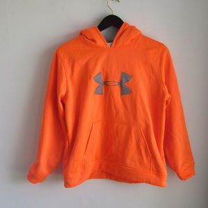 Under Armour Boys Youth Orange and Gray Hoodie