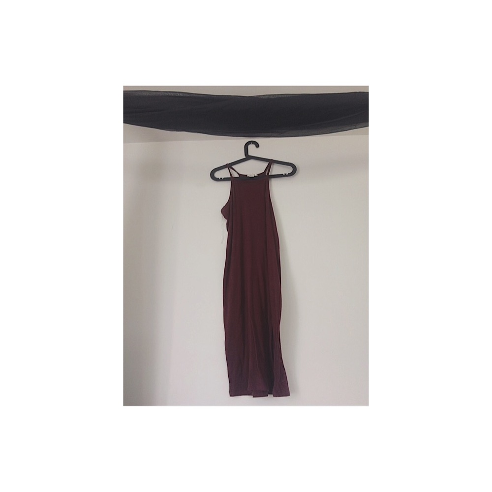 Maroon (dark red) tank top dress.