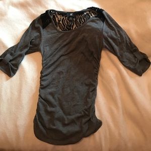 Iz Byer 3/4 sleeve shirt with lace