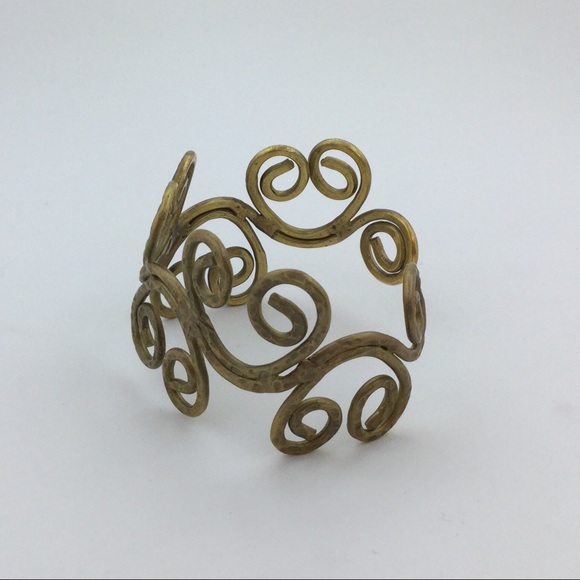 Swirl Antique Gold Cuff Bracelet! - Picture 4 of 6