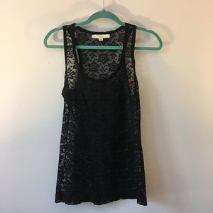 Black Lace See-Through Tank