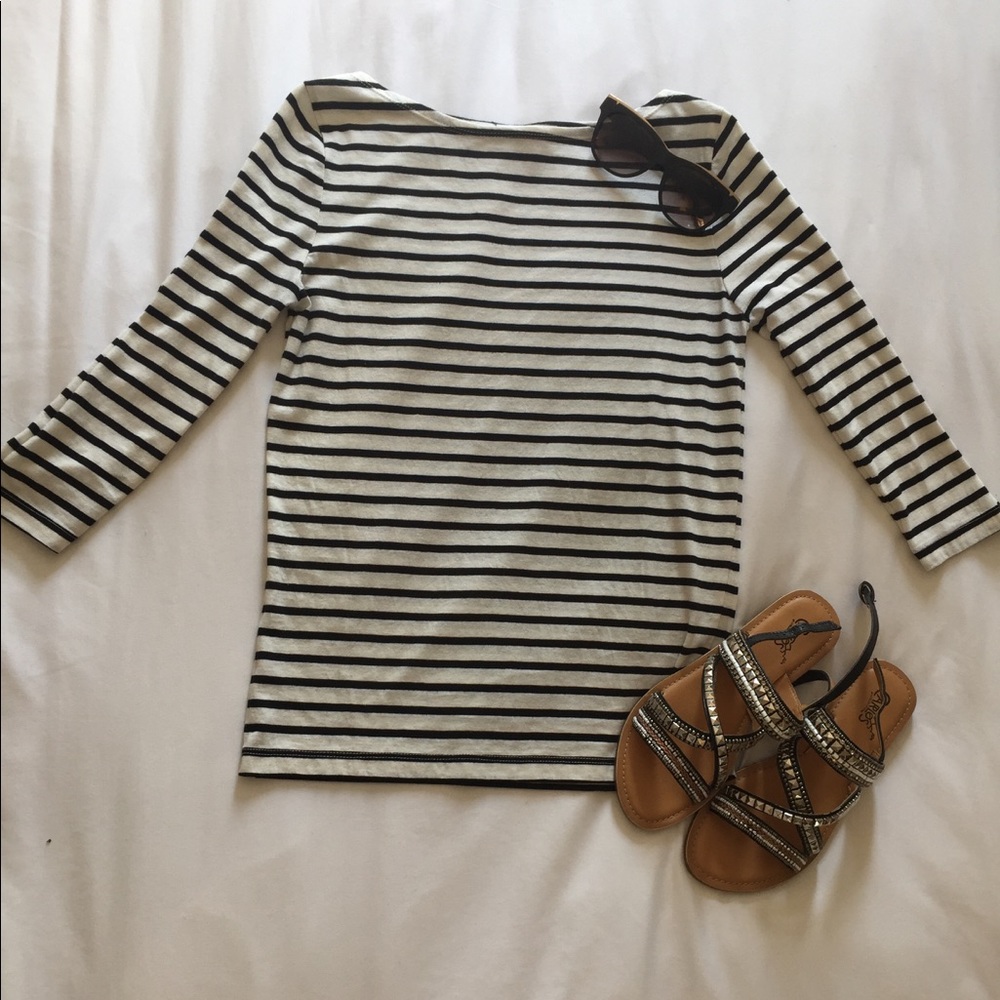 Striped 3/4 length top