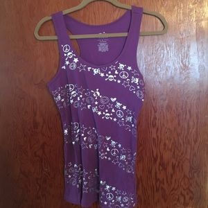 Purple skull tank top