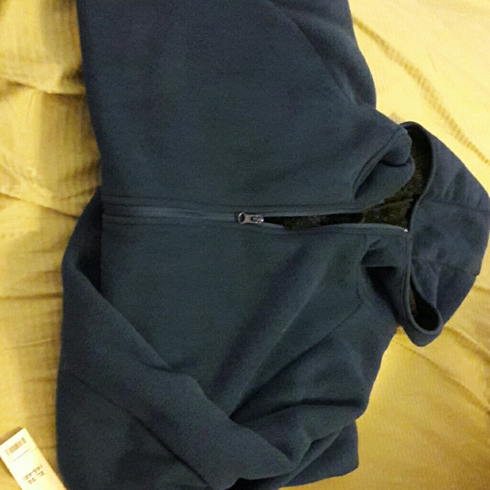 Very soft blue hooded zip up  fleece jacket