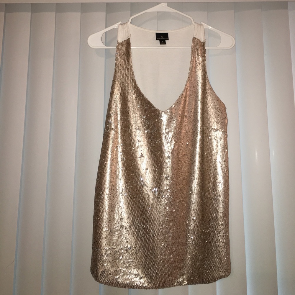 Gold sequin tank