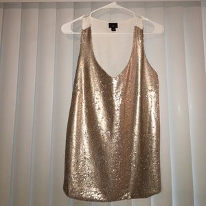Gold sequin tank
