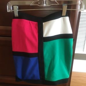 Color blocked soft bodycon skirt
