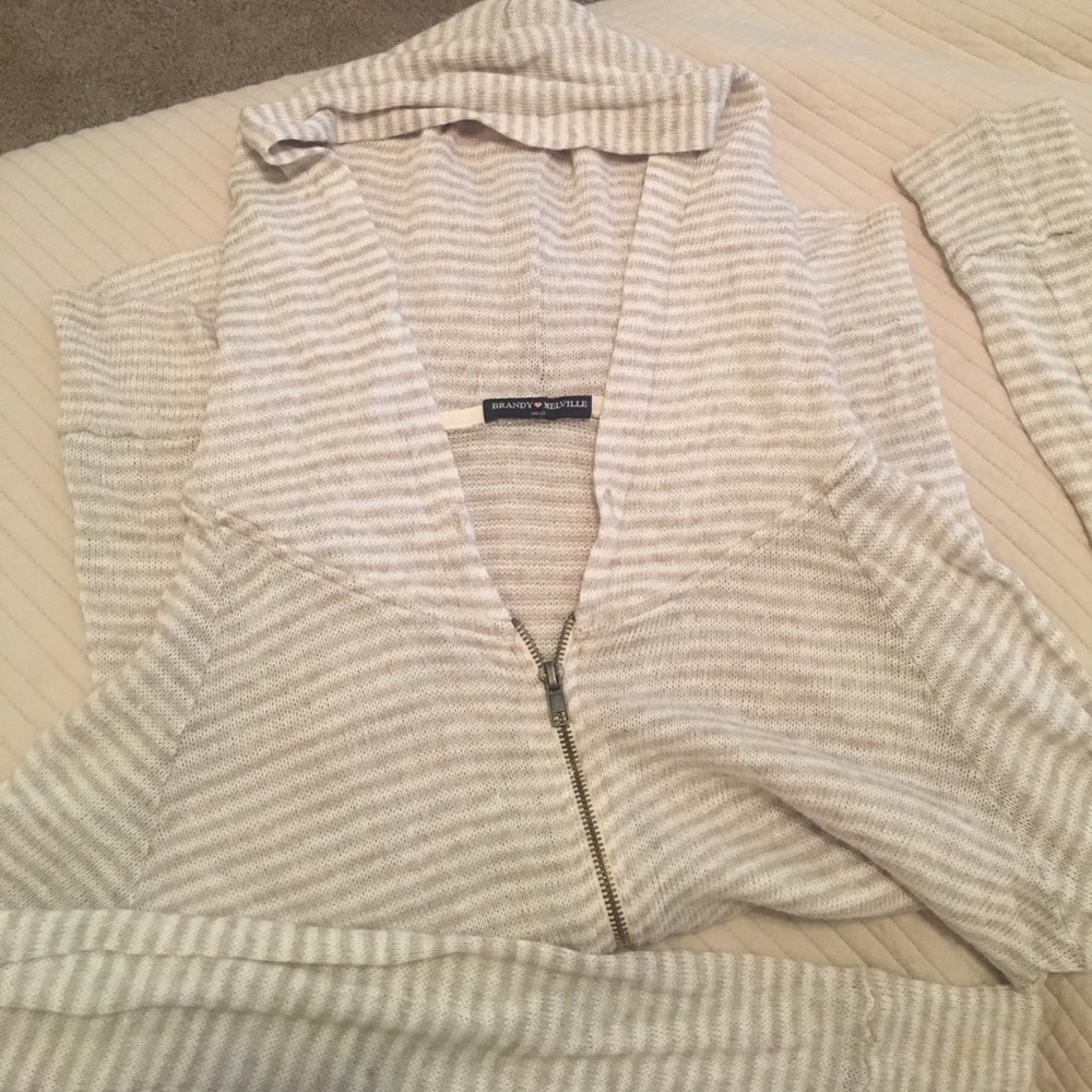 Brandy Melville Zip-Up Hoodie Sweater
