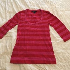 French Connection Pink and Red Striped Top