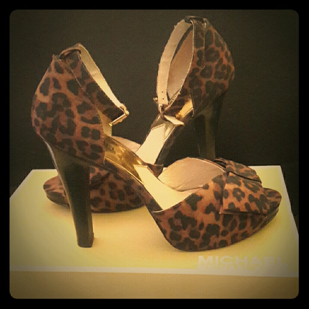 Designer leopard high heels