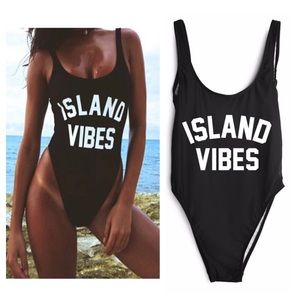 Island vibes one piece swimsuit