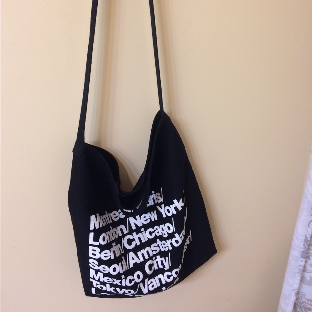 American Apparel Black Cities Tote Bag