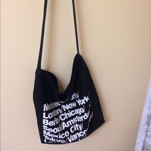 American Apparel Black Cities Tote Bag
