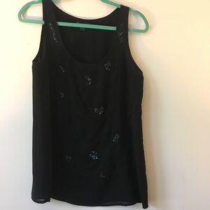 Black Tank With Beading