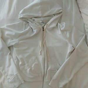 White cropped fitted hoodie - gently preloved