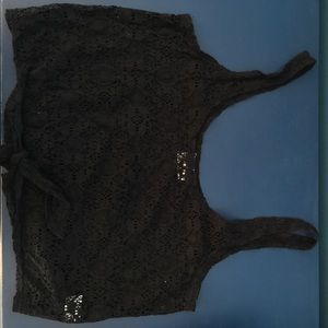 Black poppy brand lace crop top.