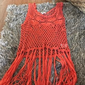 fringe crochet crop top