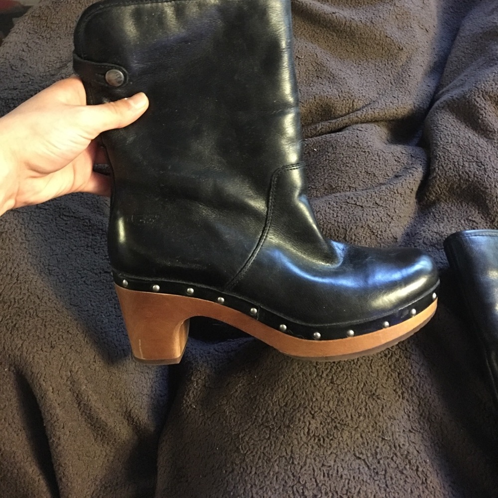 Black leather uggs