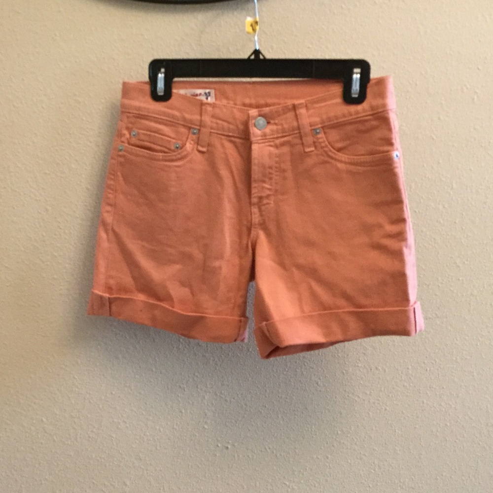 Coral jean shorts