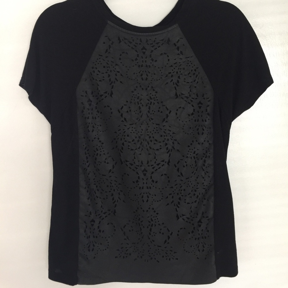 Leather cutout top