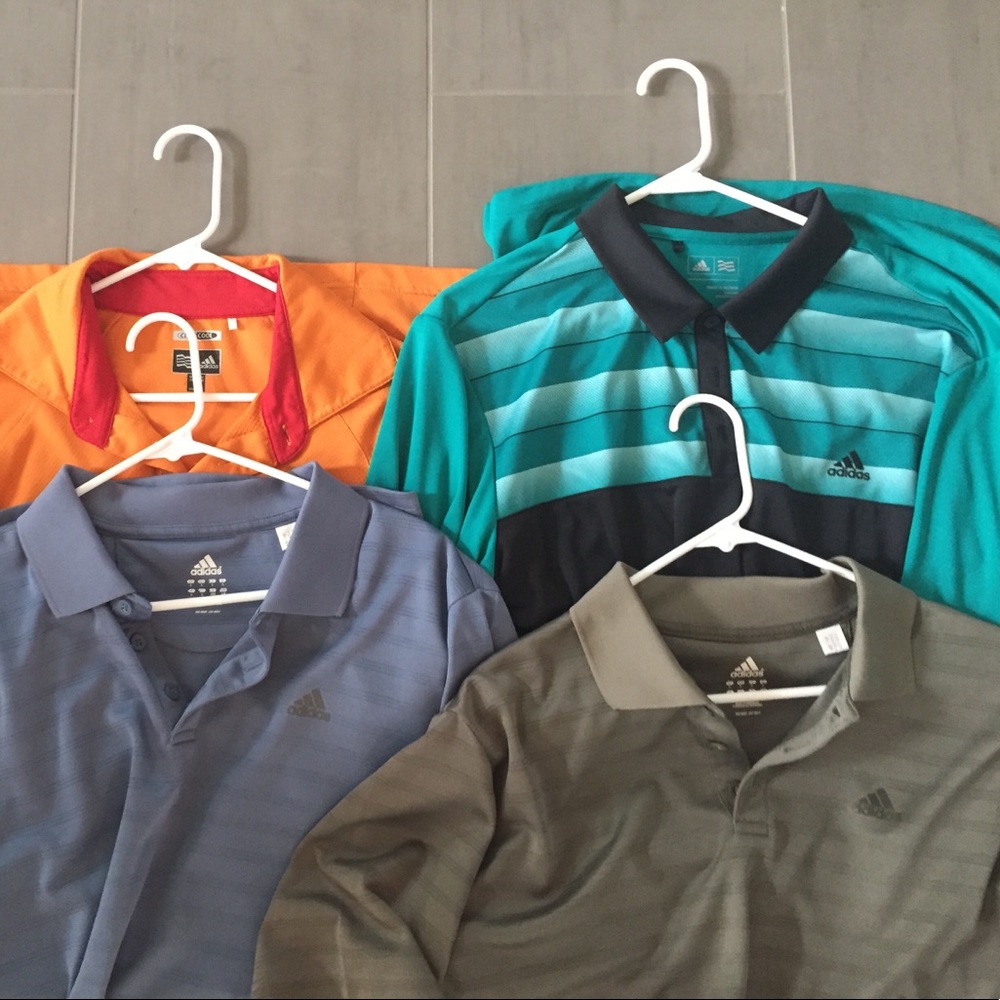 Variety men's size L adidas golf shirts