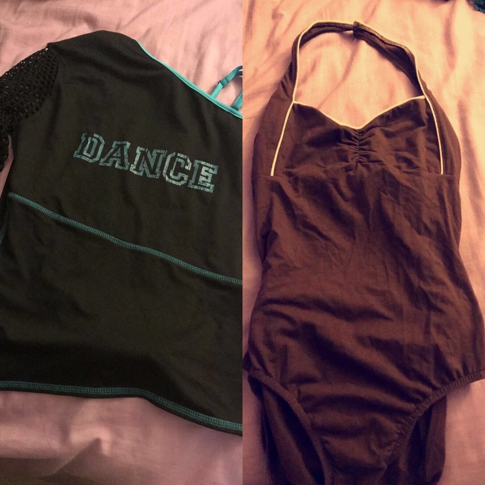 Dance Bundle! brown and pink leotard & Dance top