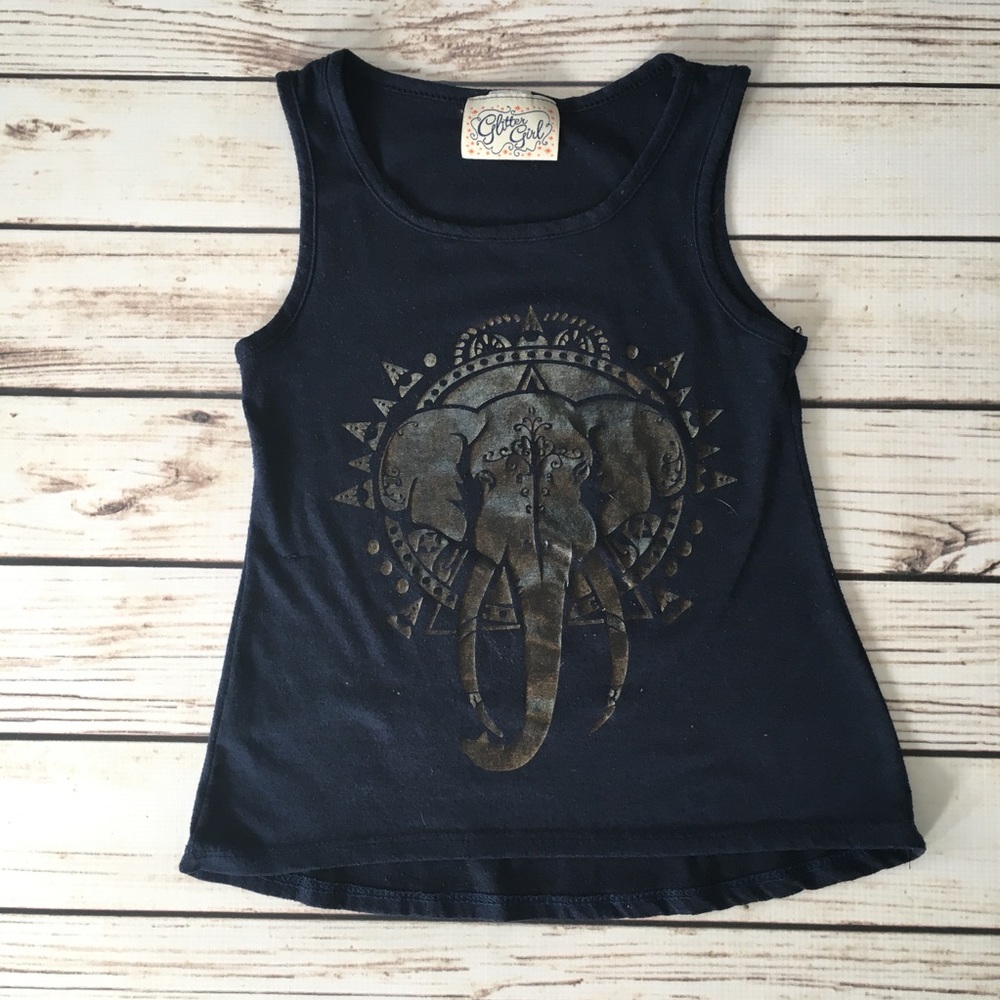 ✨NWOT. Navy Boho Elephant Tank