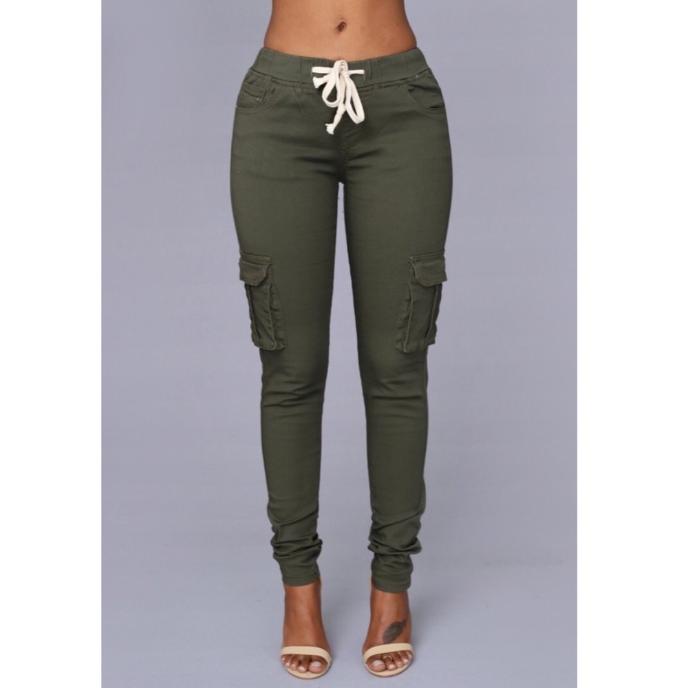 Fashion Nova Field Trip Pants in Olive
