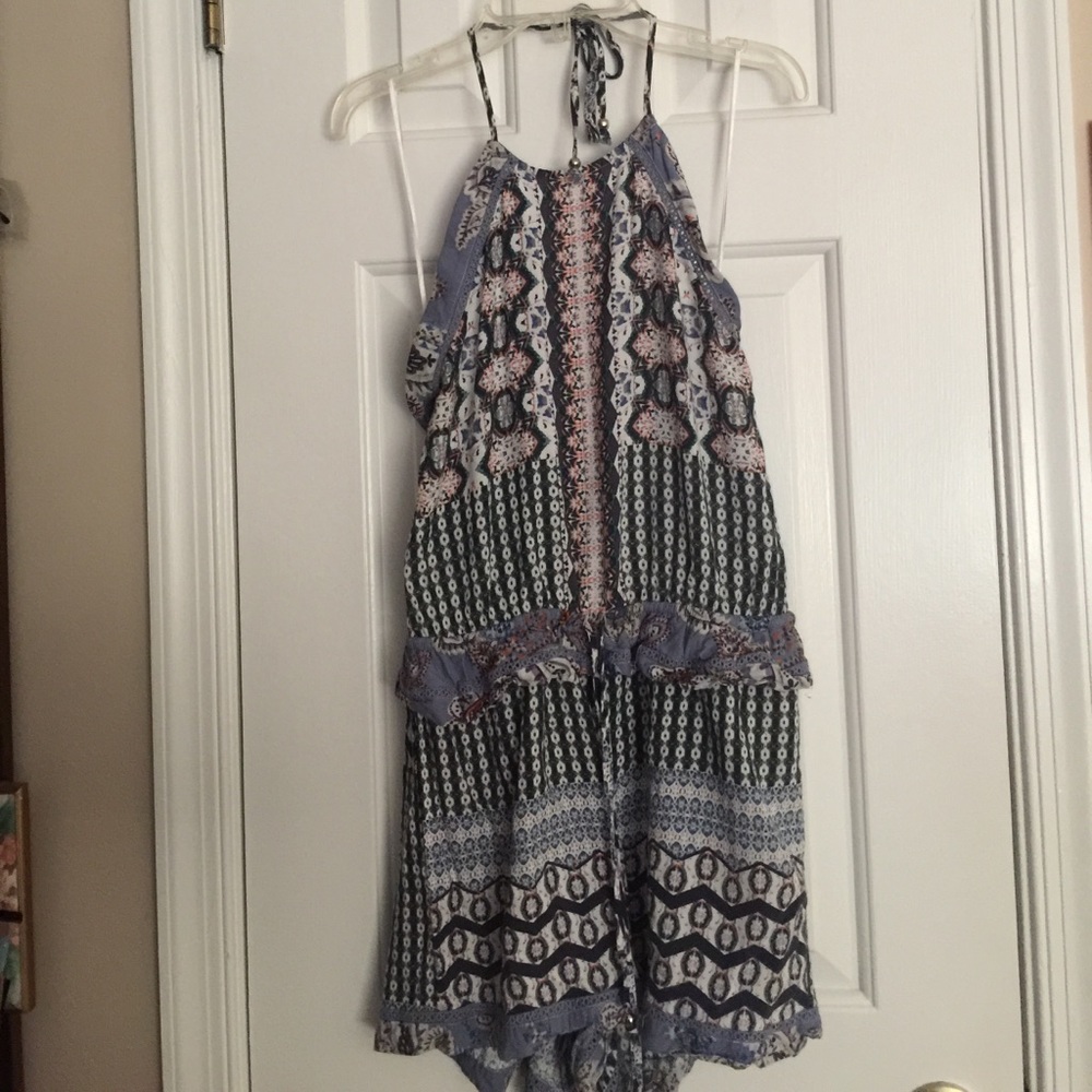 Backless Halter Top Romper