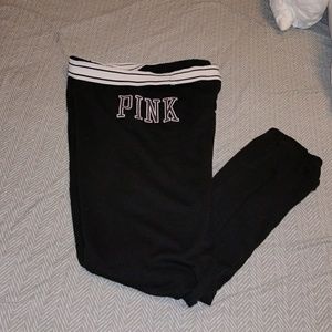 PINK cropped sweat pants.
