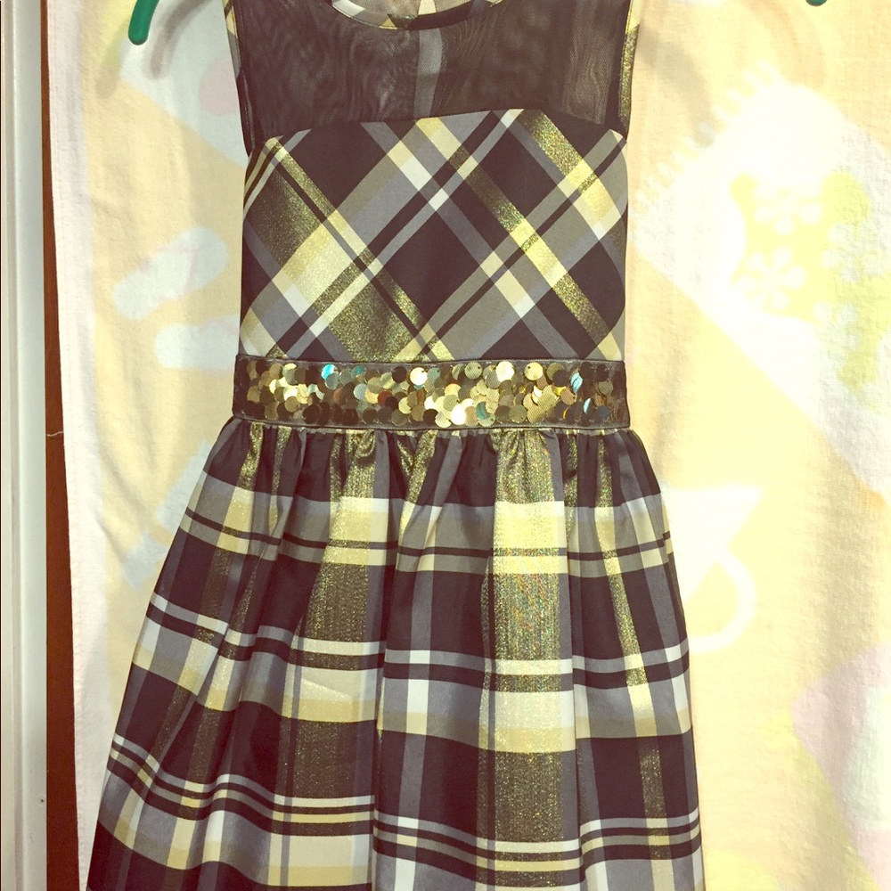CHILD's NEW, beautiful silky dress; embellished!