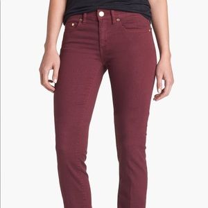 Tory Burch Maroon Super Skinny Jean