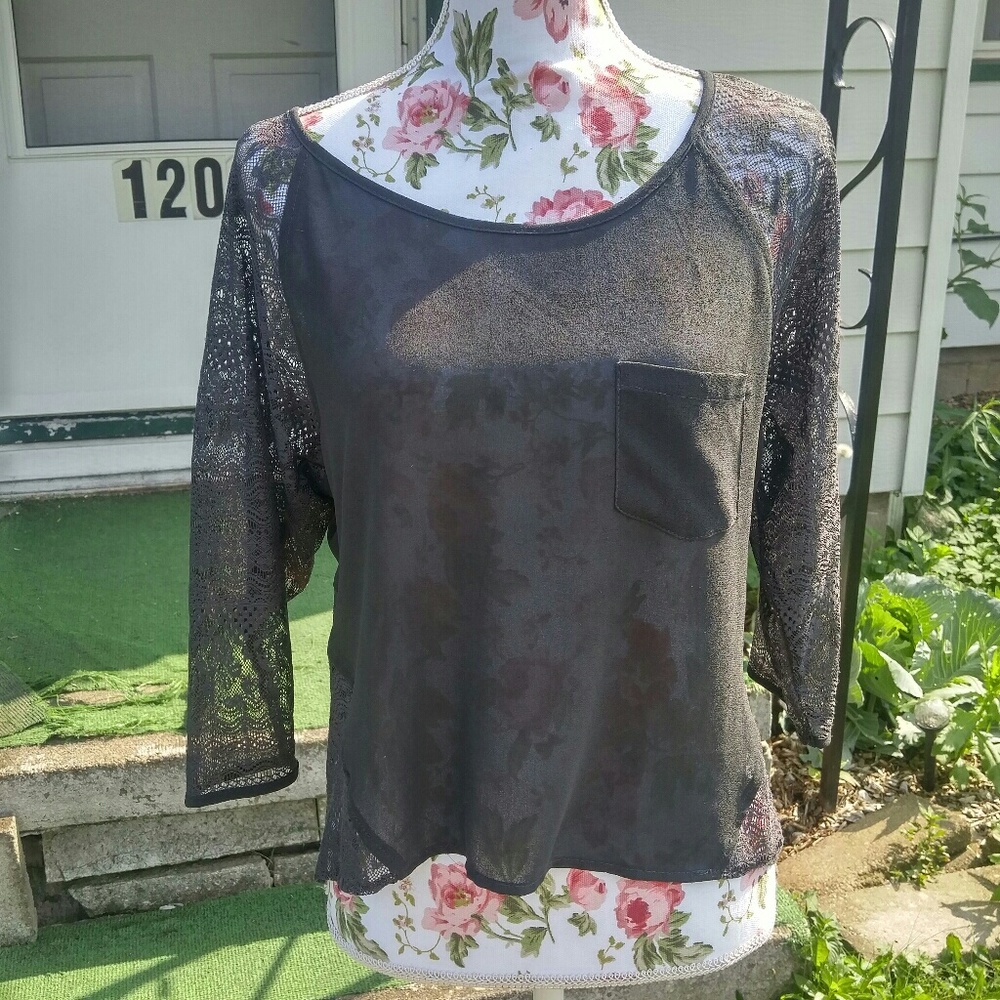 Grey lace blouse