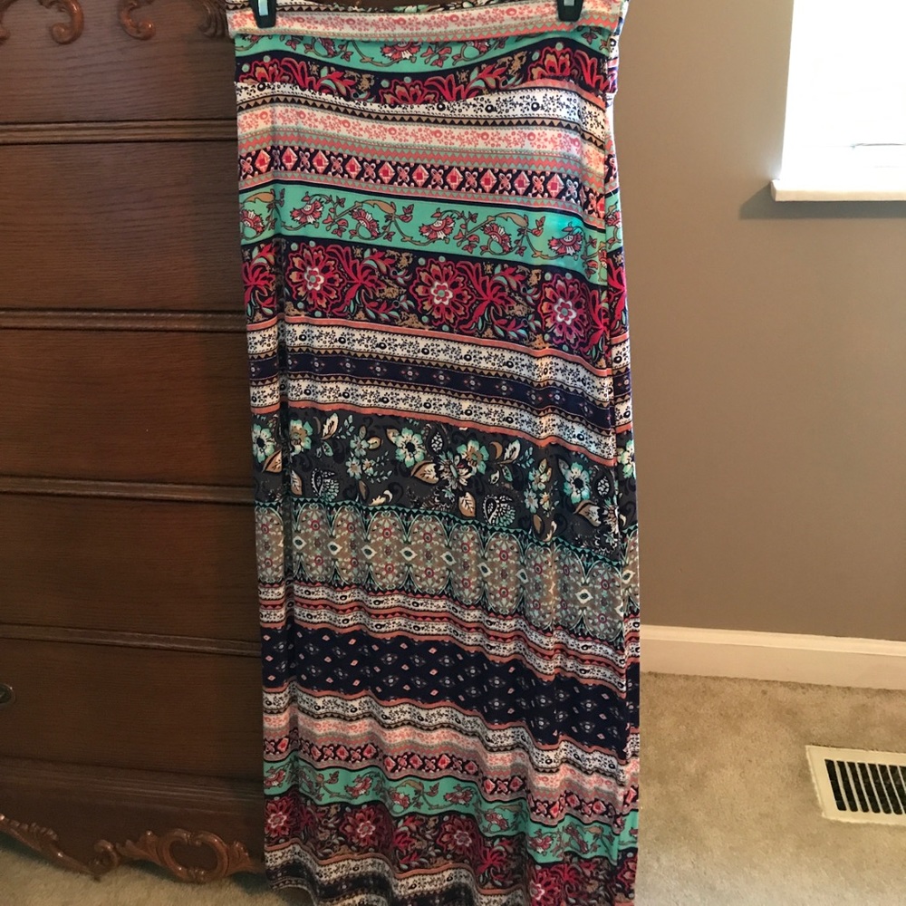 Paisley Print Maxi Skirt