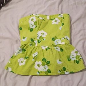 Peplum Strapless top