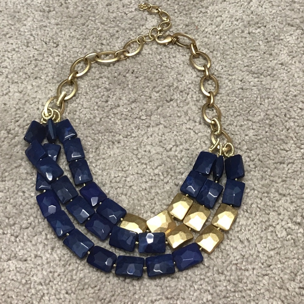 Stella & Dot- Blue & Gold Necklace