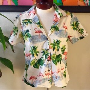 Fancy Flamingo Button Up